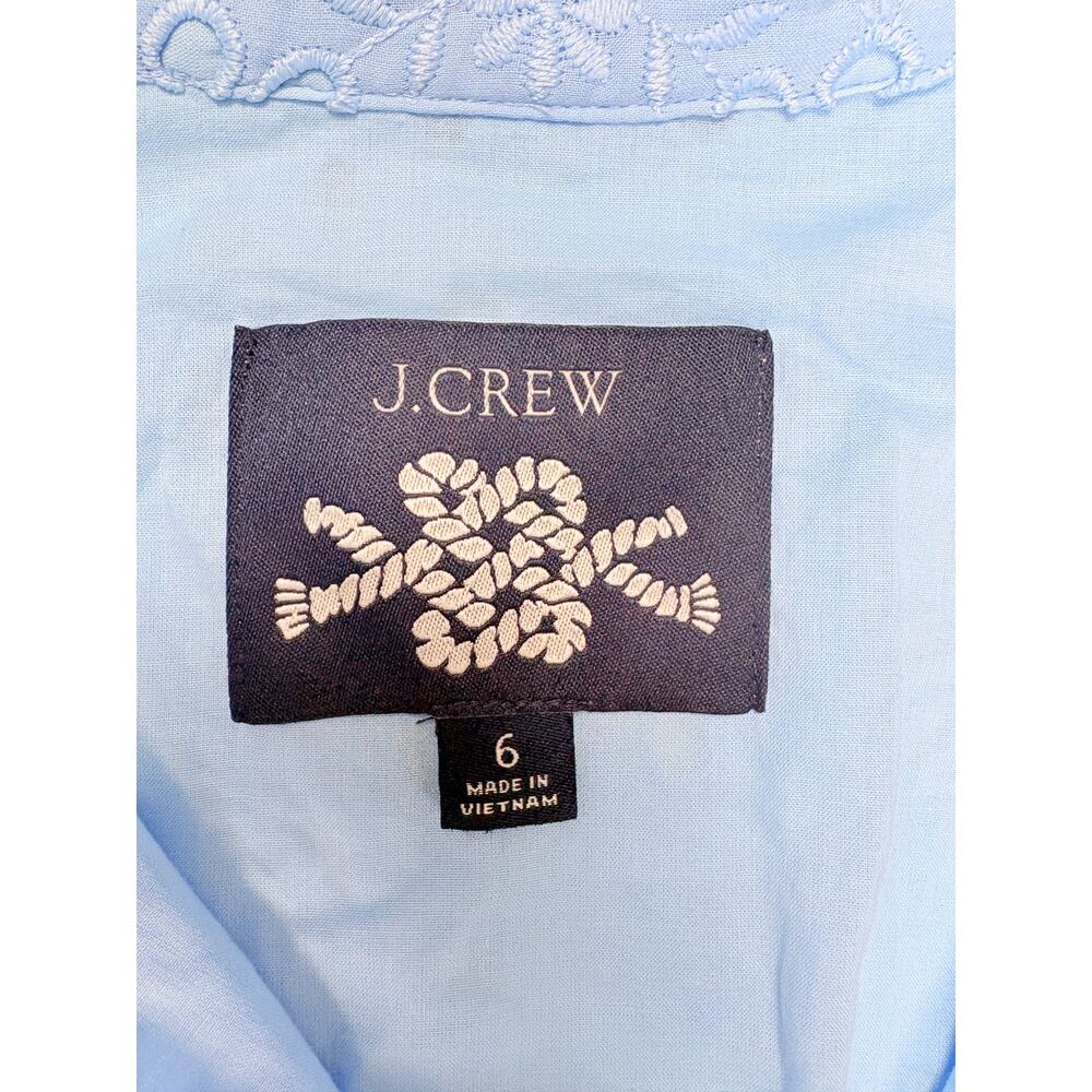 J.Crew Re-Imagined Blue Eyelet Midi Maxi Dress Button Front Cottagecore Coastal - Picture 4 of 16